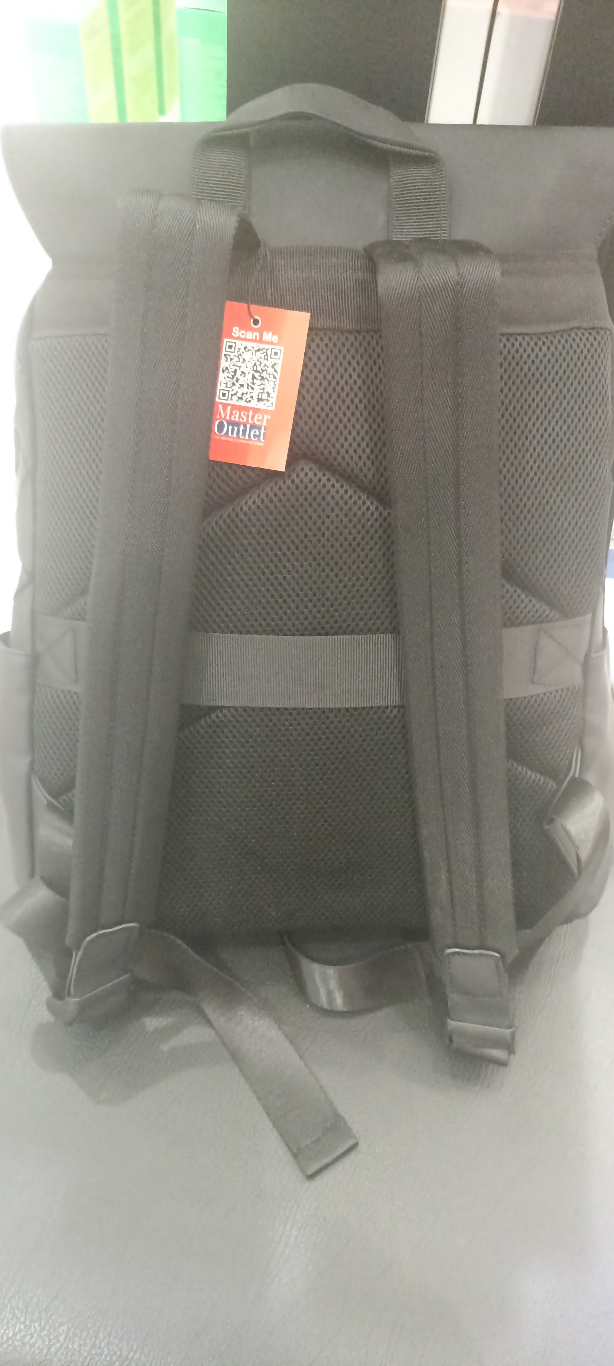 Black Geometric Backpack