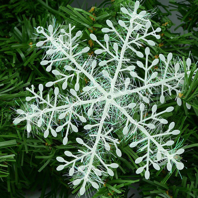 3pcs Christmas White Snowflakes Decorations Xmas Tree Party Ornaments