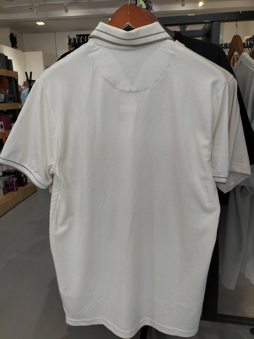Cactus Man Ricky Singh White Polo T-Shirt with Line Textures