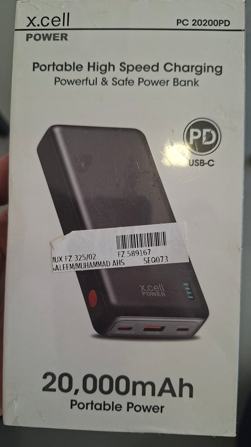 Xcell Power Bank 20000mAh, Black XL-PC-20200PD USB-C