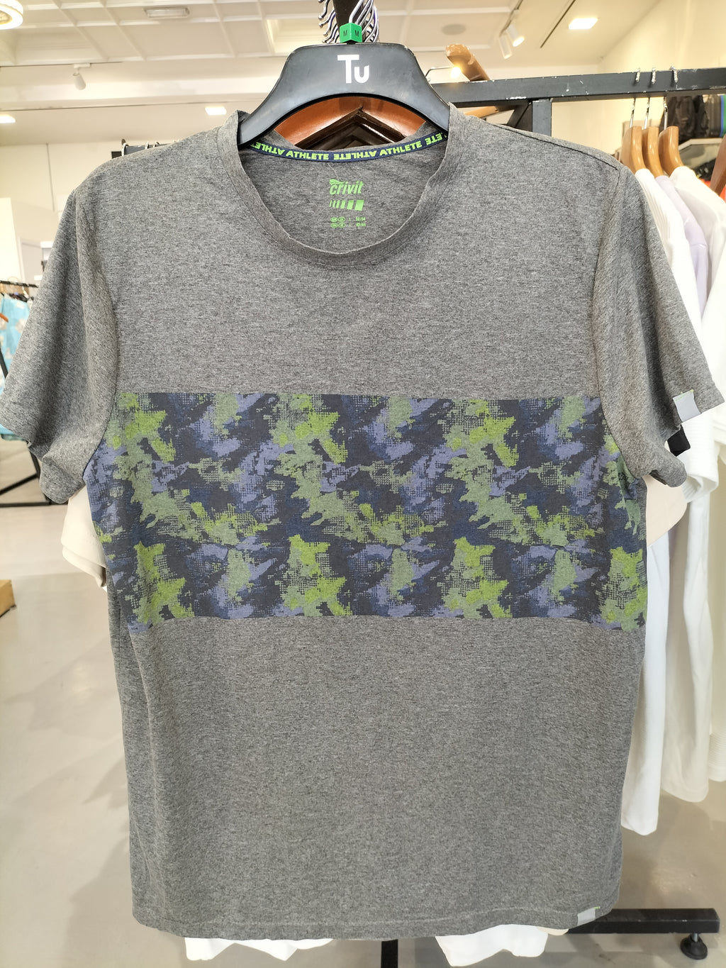 Crivit Men's Grey Camouflage Band T-Shirt
