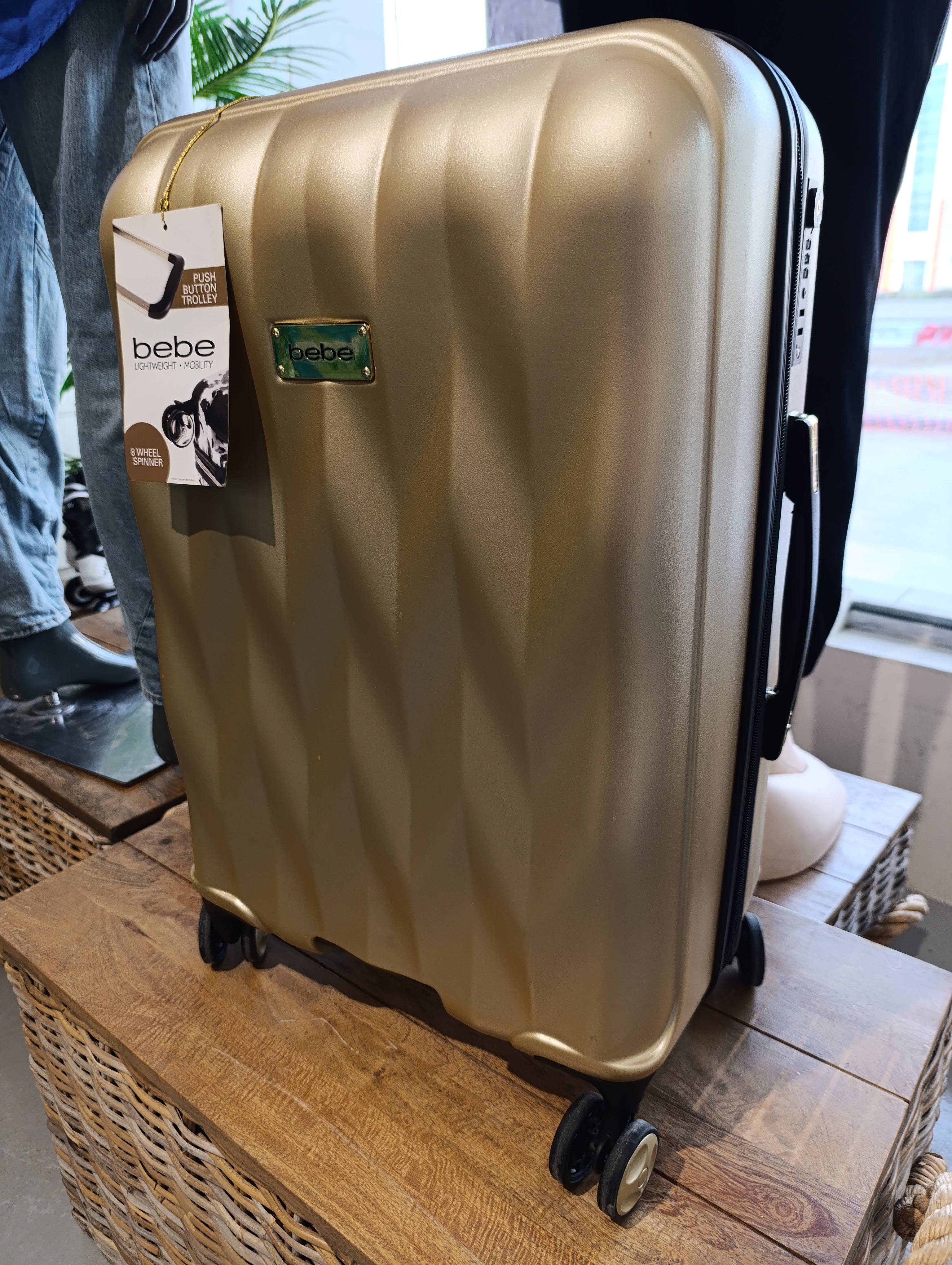 Large travel suitcase with wheels -bebe