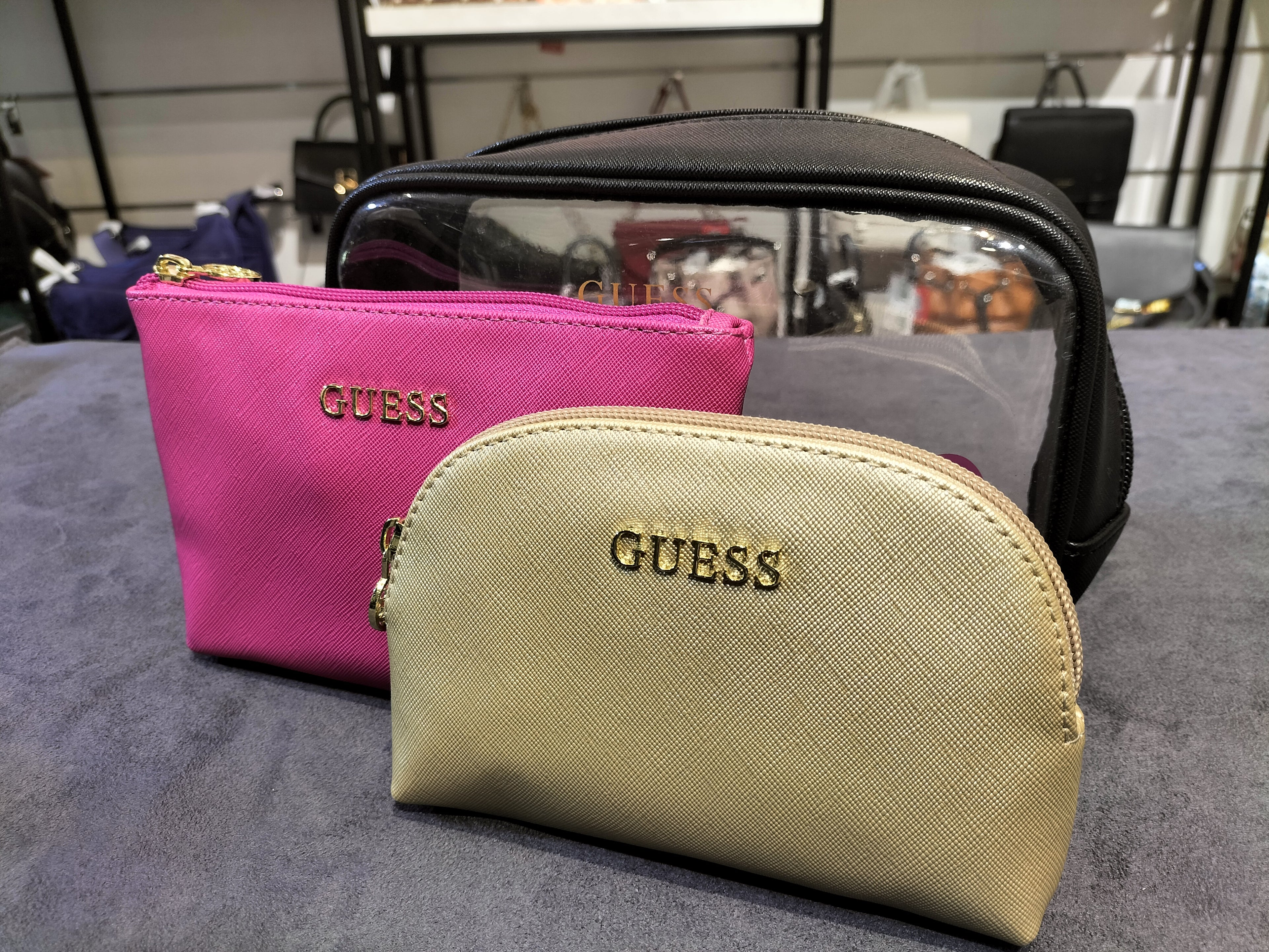 Guess Arianne All in One Pouch set - Black Multi - Gold and pink