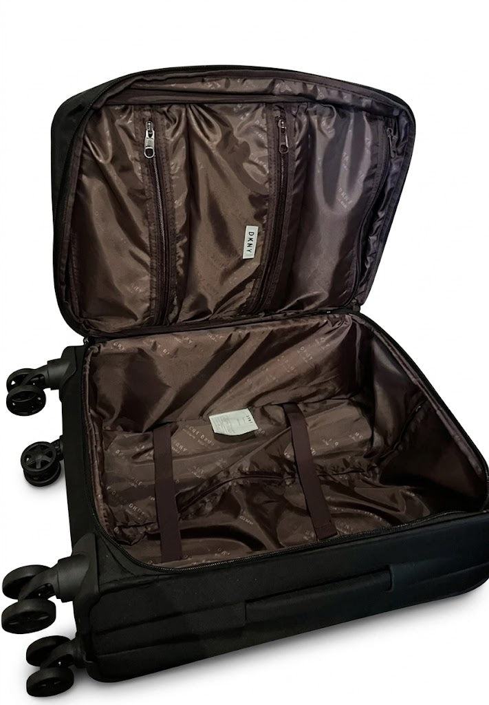 DKNY Cameo Small 4 Wheeled Travel Luggage 24inch Medium Upright Black New