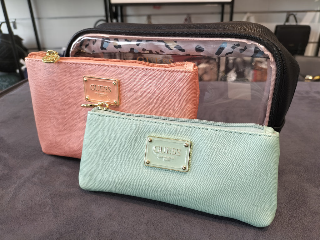 Guess Bahia Accessories 3-in-1 Cosmetic Set - Mint Green and Peach