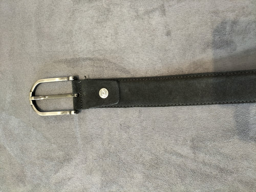 Piccoder Black Leather and Velvet Belt 125/50