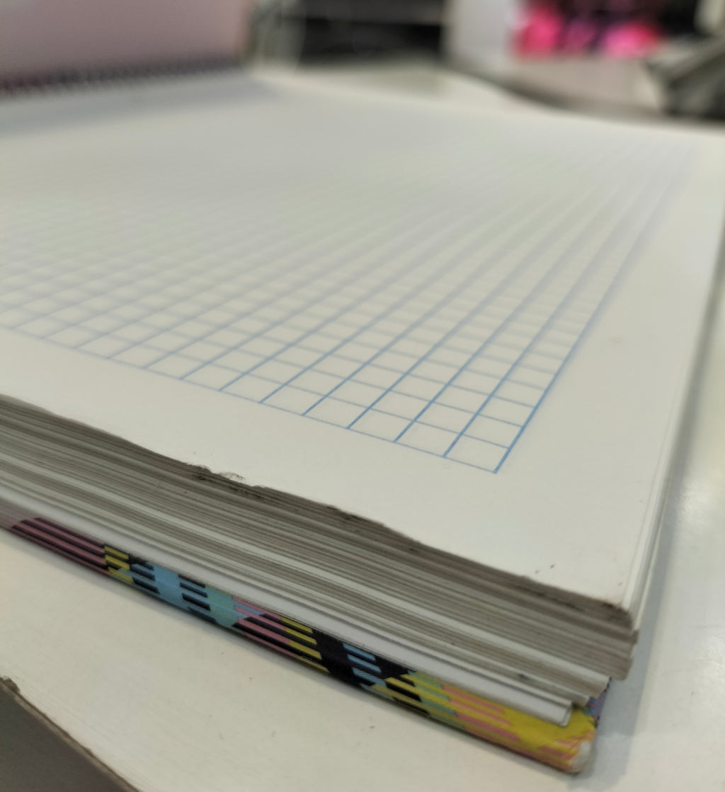 Ambar "Just for Girls" Pink Notebook with Multicolored Criss-Cross Pattern