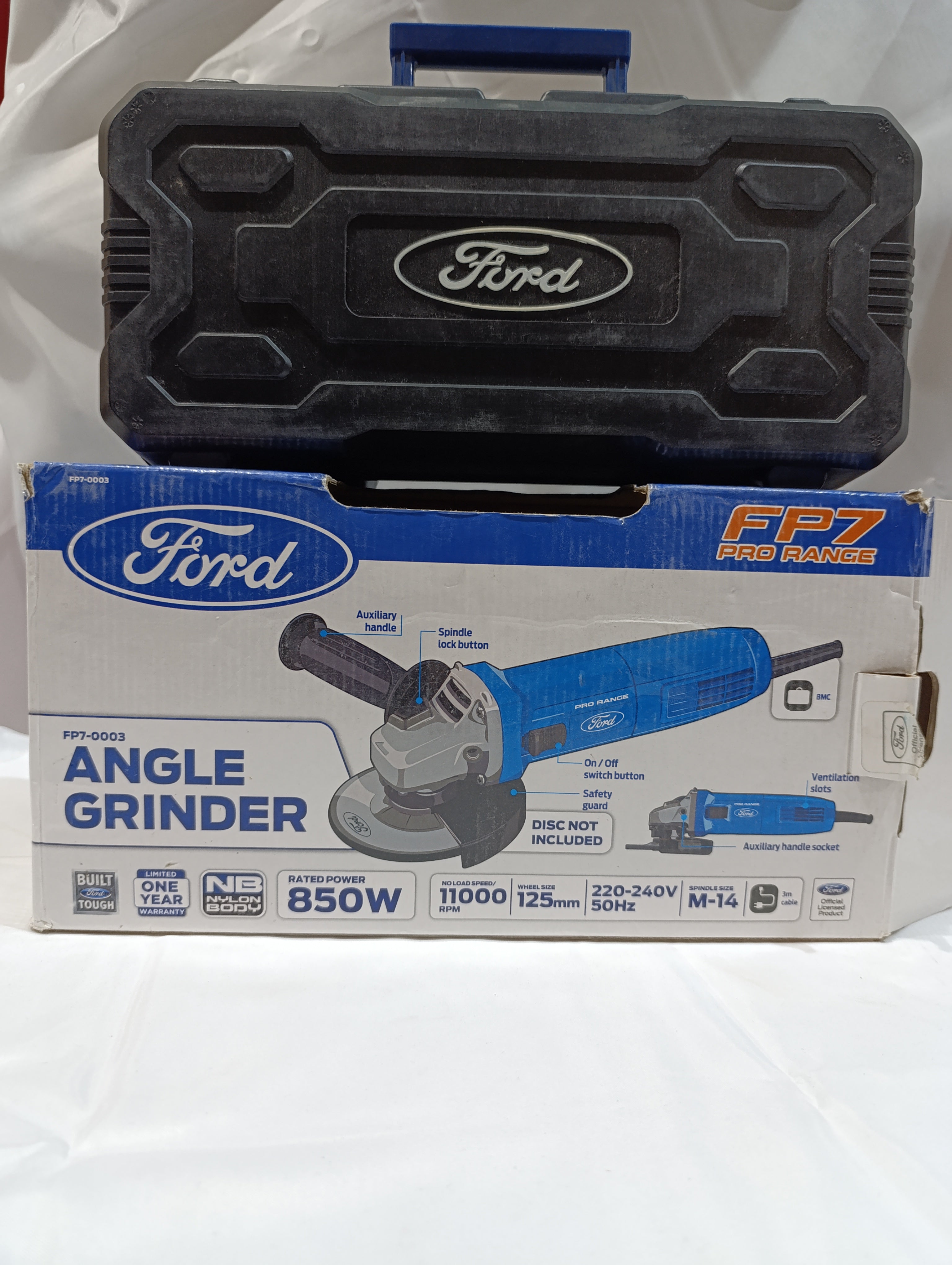 Ford Tools Professional Small Angle Grinder 850W, Blue, 125 mm, Fp7-0003