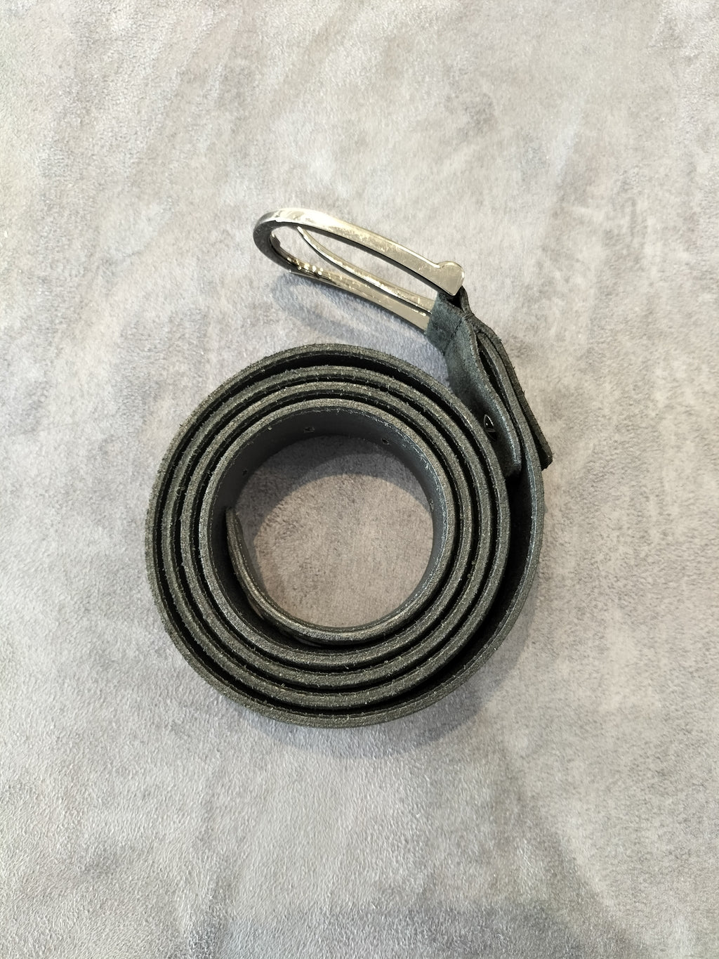 Piccoder Black Leather and Velvet Belt 125/50