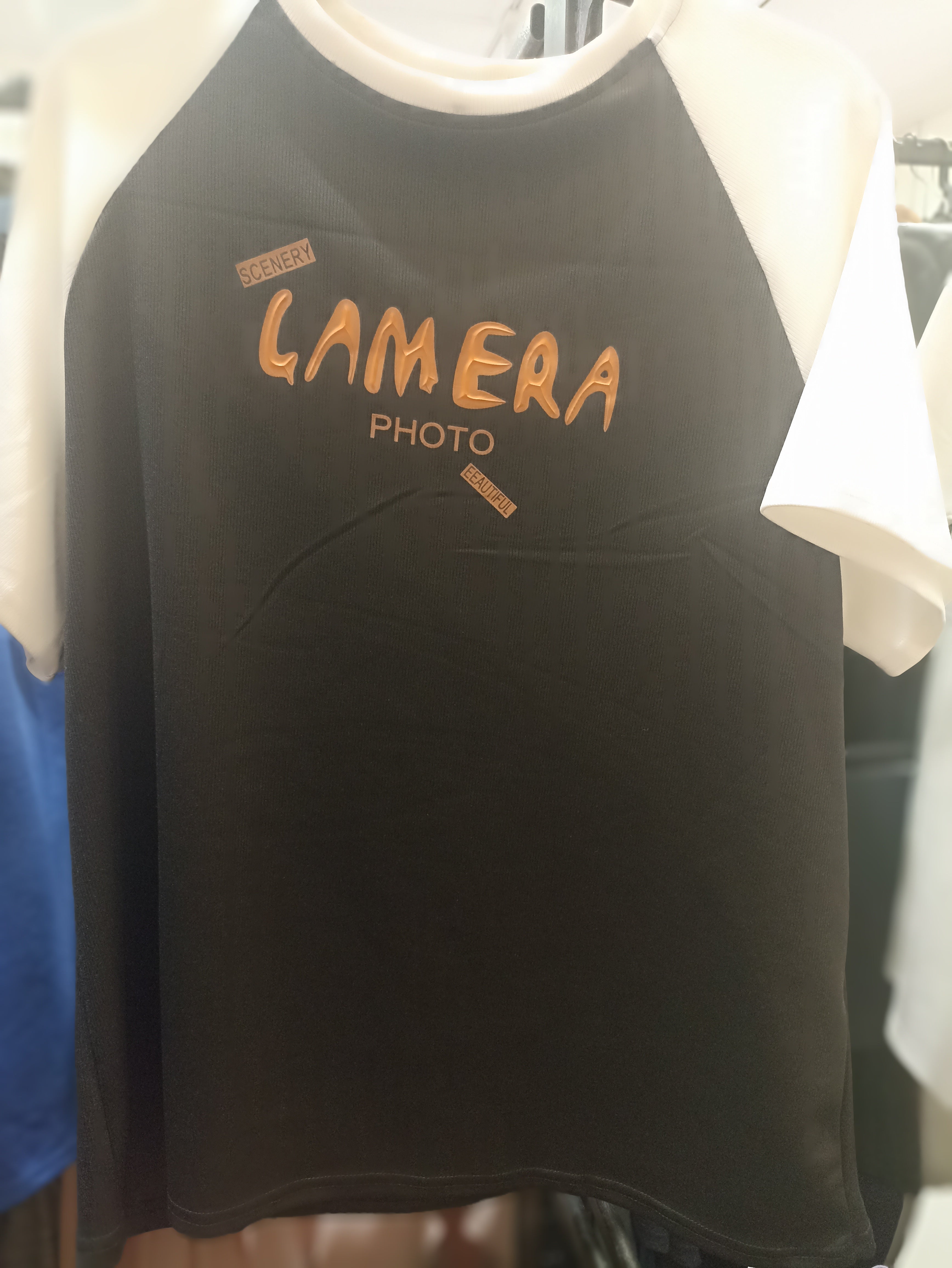 Raglan T-shirt with Camera & Photo Print