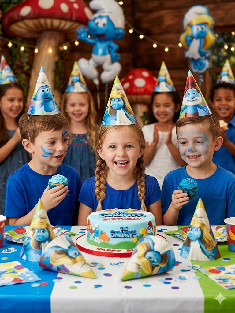 Smurfs 8Pcs Party Hats - Party Supplies