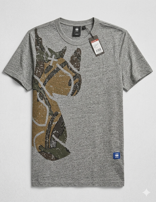 GSTAR RAW mens graphic 5 R T - grey color D11978A868906