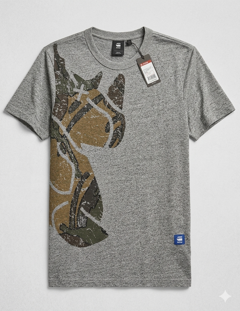 GSTAR RAW mens graphic 5 R T - grey color D11978A868906