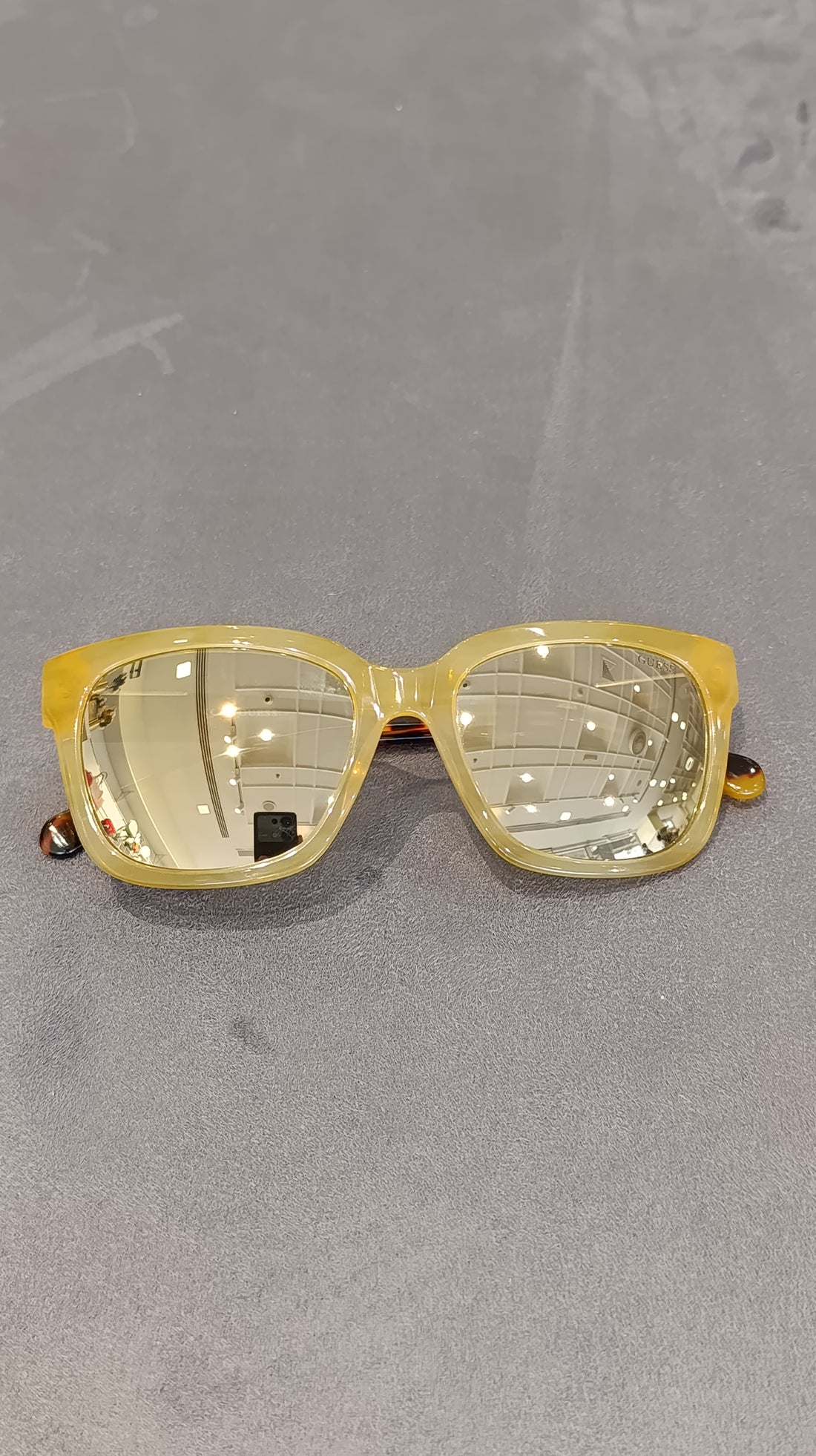Guess GU6855 39G Sunglasses – Yellow / Tortoise / Grey
