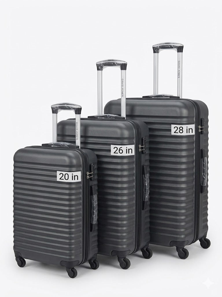 David Jones Travel Luggage Ultra Lightweight Black