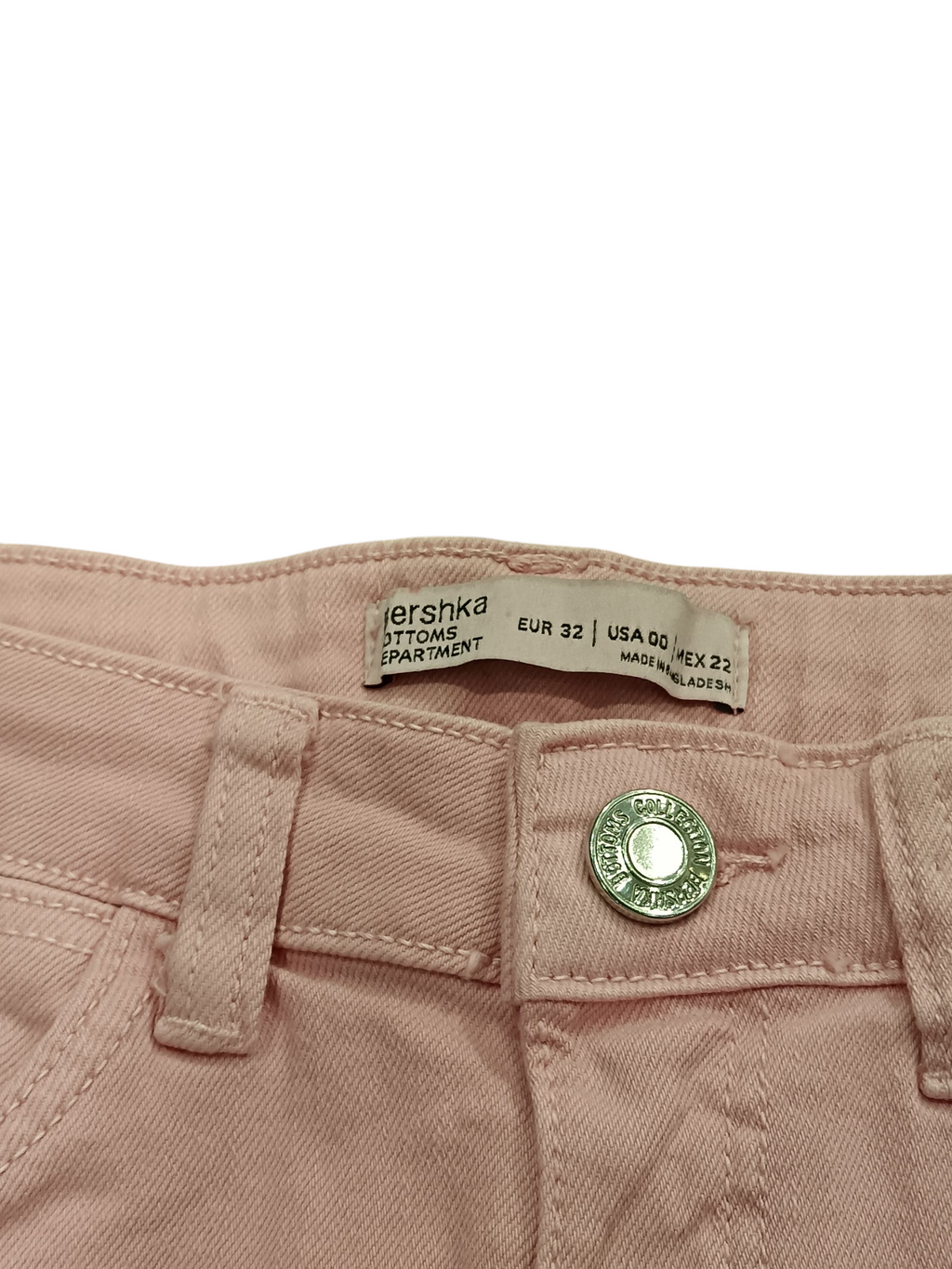 Bershka قسم سراويل جينز نسائي شورتات جينز بلون موحد