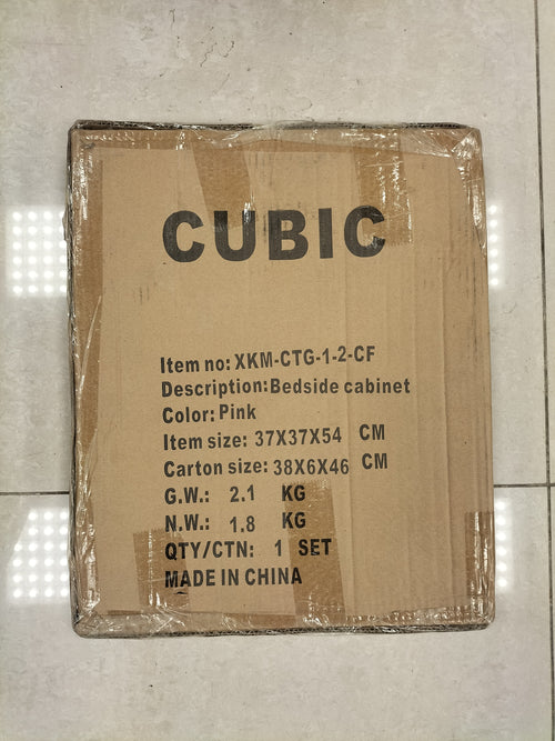 Cubic Accessories - Pink Bedside Cabinet