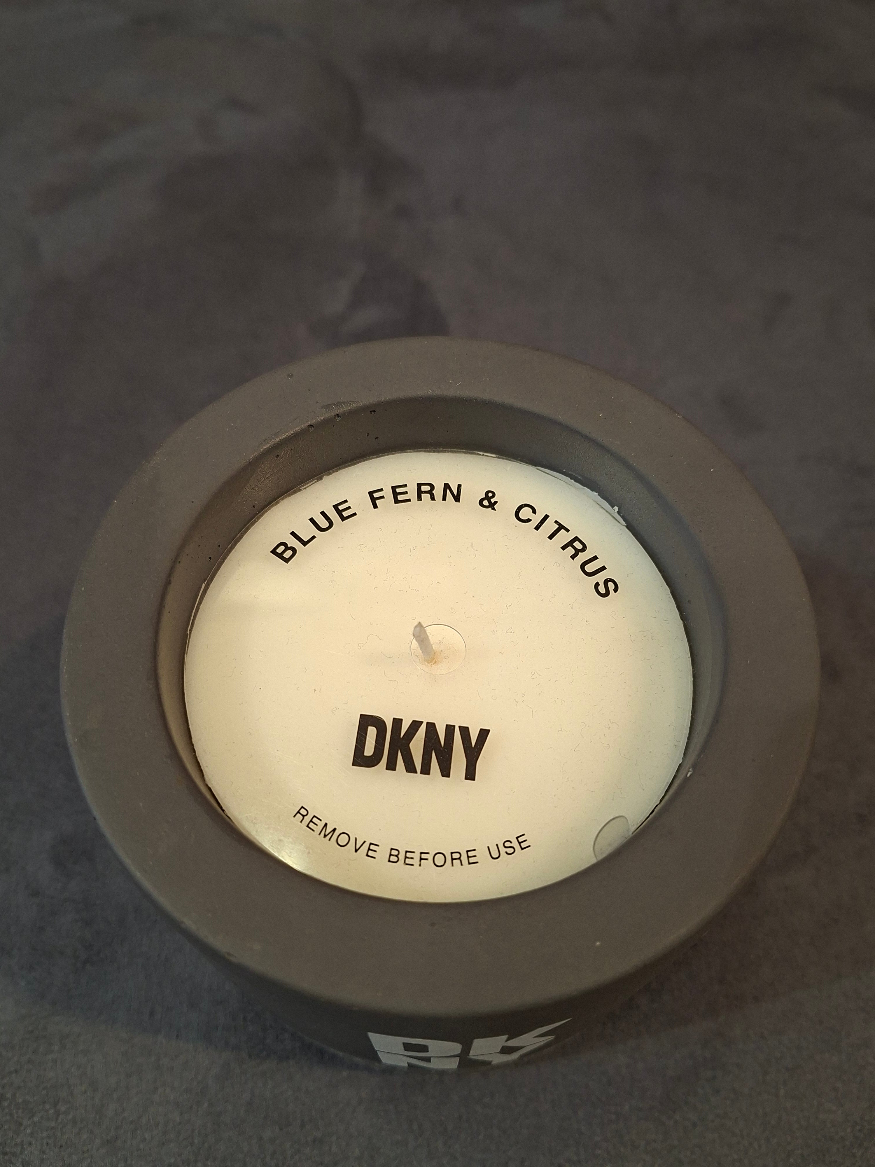 DKNY Blue Fern & Citrus Cement Scented Candle - Grey 224DCD02