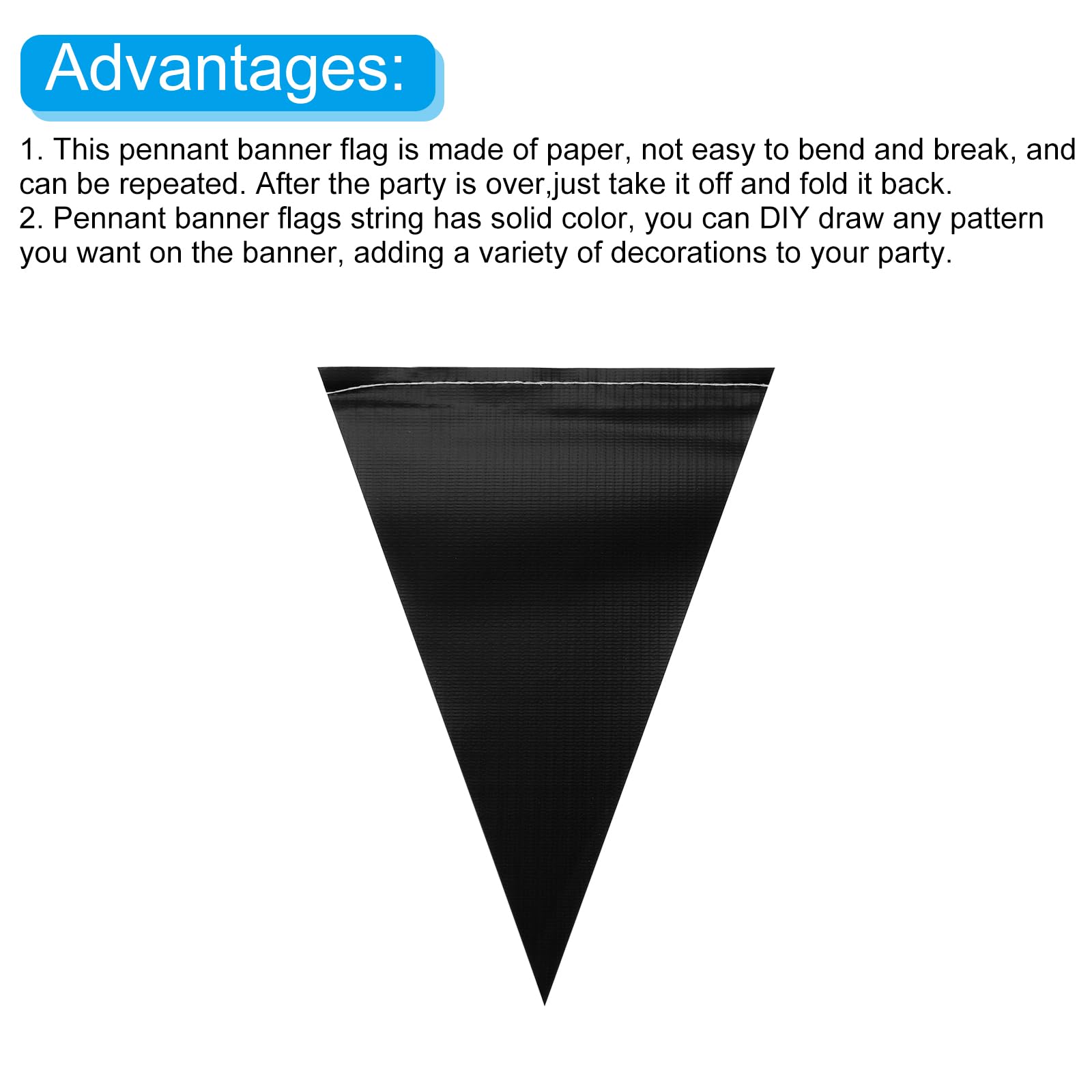 Flagbanner Black - 12pcs (14cm / 3meters)
