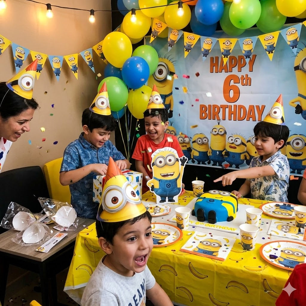 Minions 6pcs Party Hats - Party Supplies