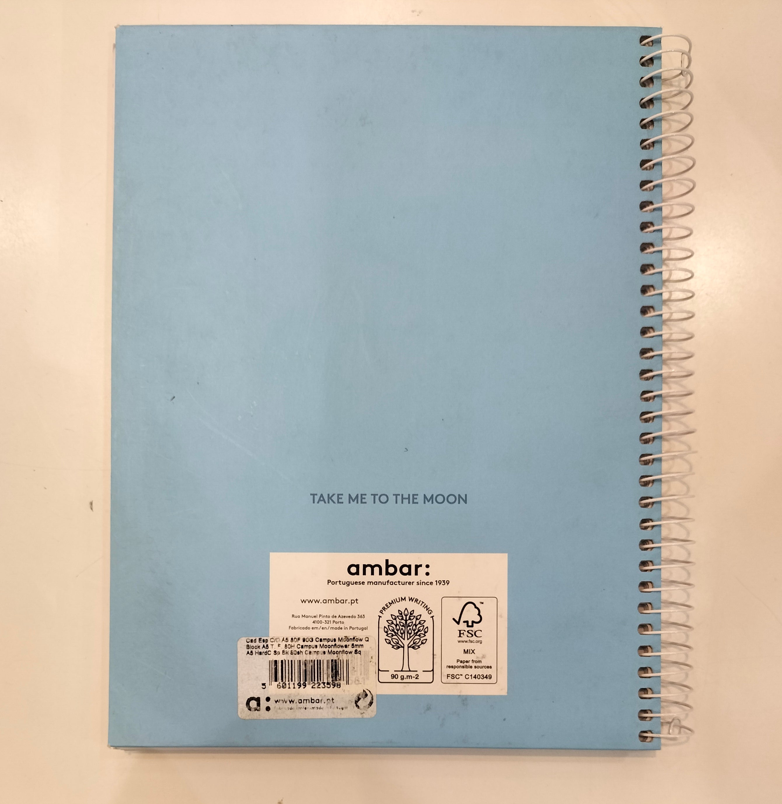 Ambar Moon Flower Light Blue Hardcover Notebook