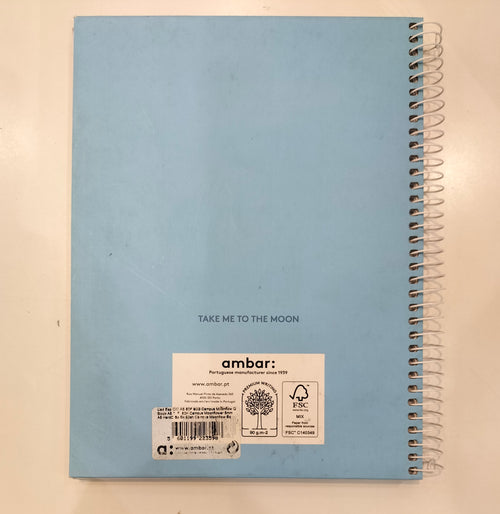 Ambar Moon Flower Light Blue Hardcover Notebook