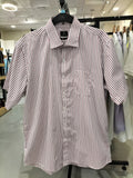 Par Excellence White Dress Shirt with Red Grid Patterns Men
