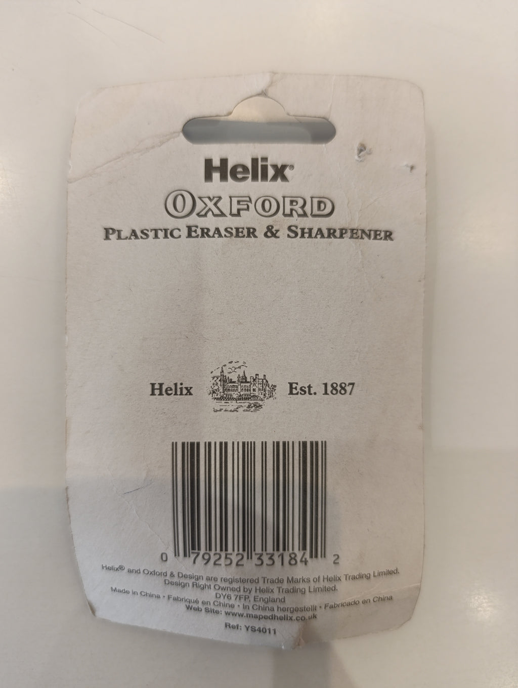 Helix Oxford Plastic Eraser & Sharpener