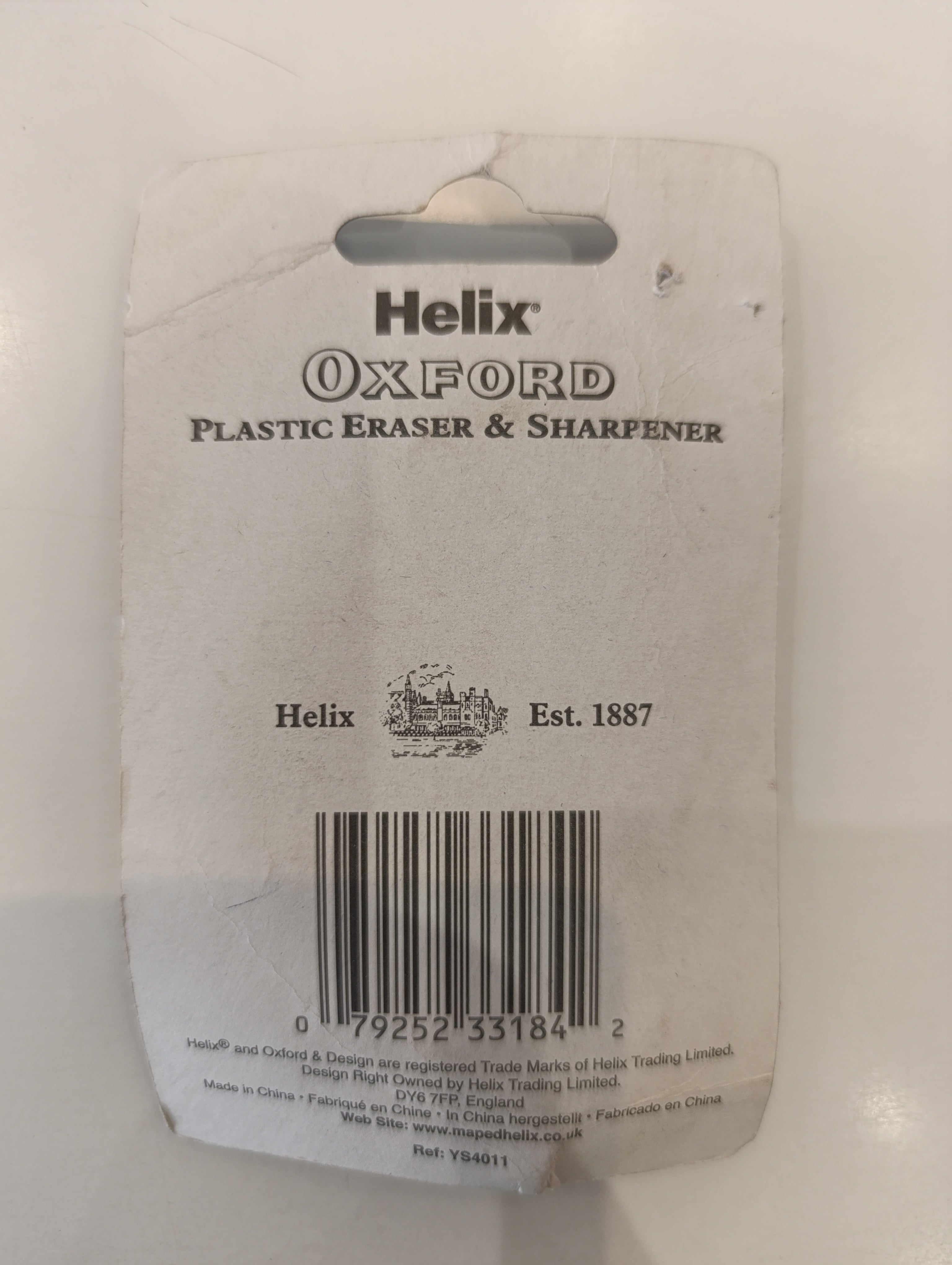 Helix Oxford Plastic Eraser & Sharpener