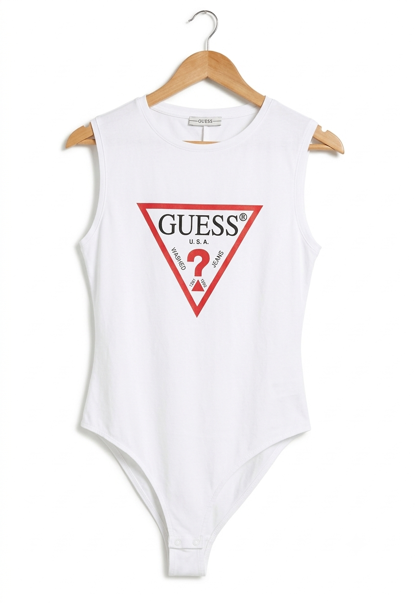 GUESS Sleeveless Tank Bodysuit (White)
