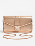 GUESS WOMENS DAZZLE CLUTCH HANDBAG - rose gold BR767571