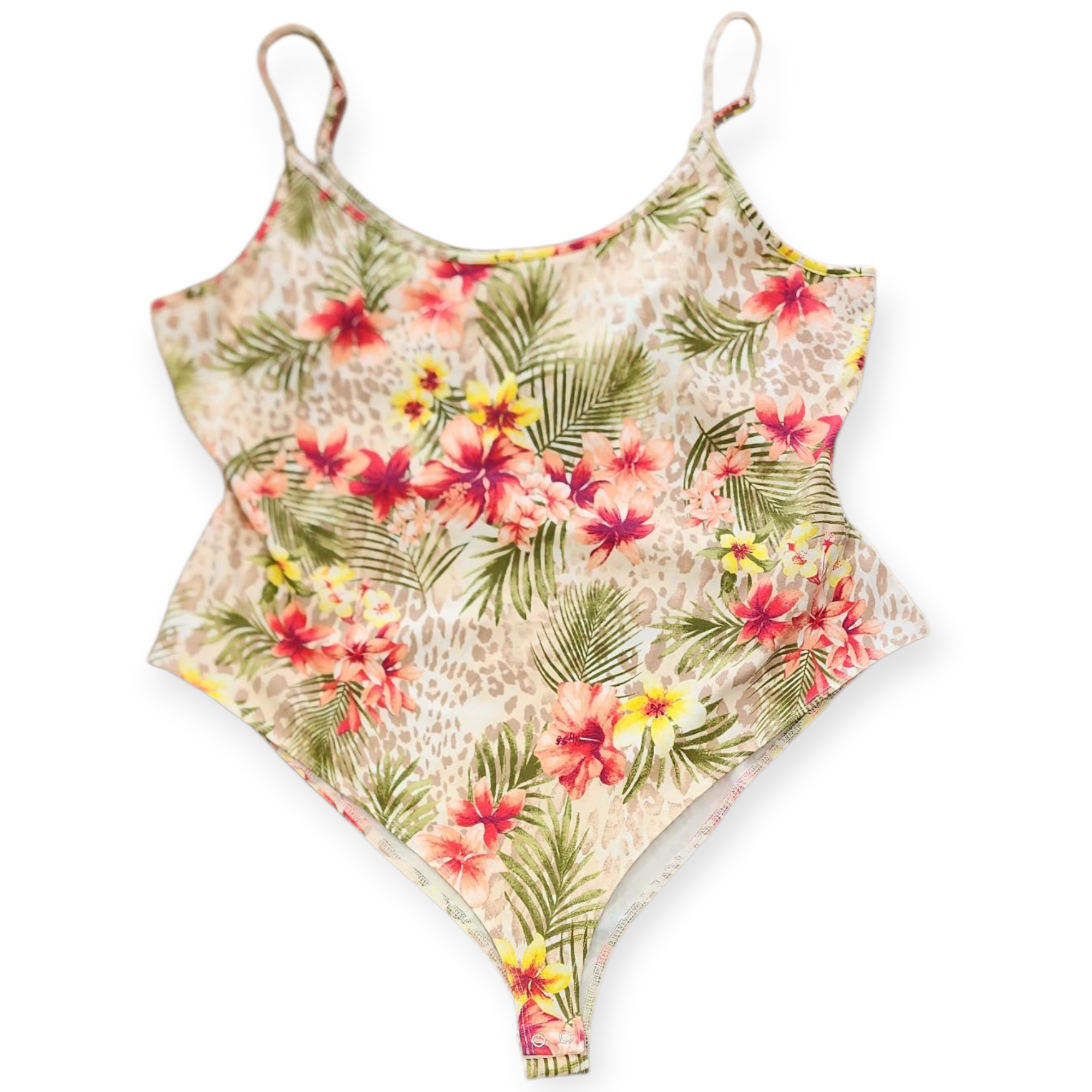 FOREVER 21+ WOMEN'S BODYSUIT WITH FLORAL PRINT