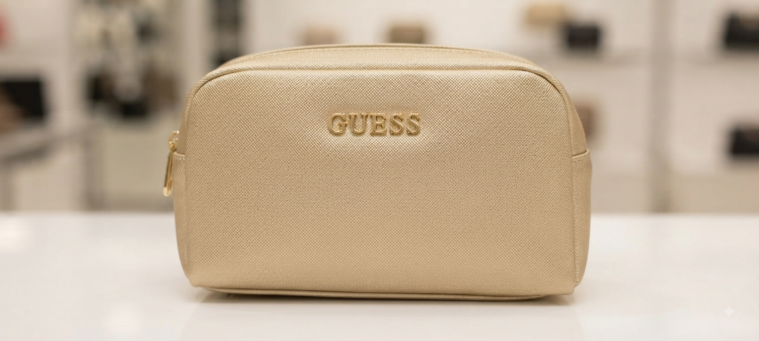 Guess Gold Cosmetic Bag