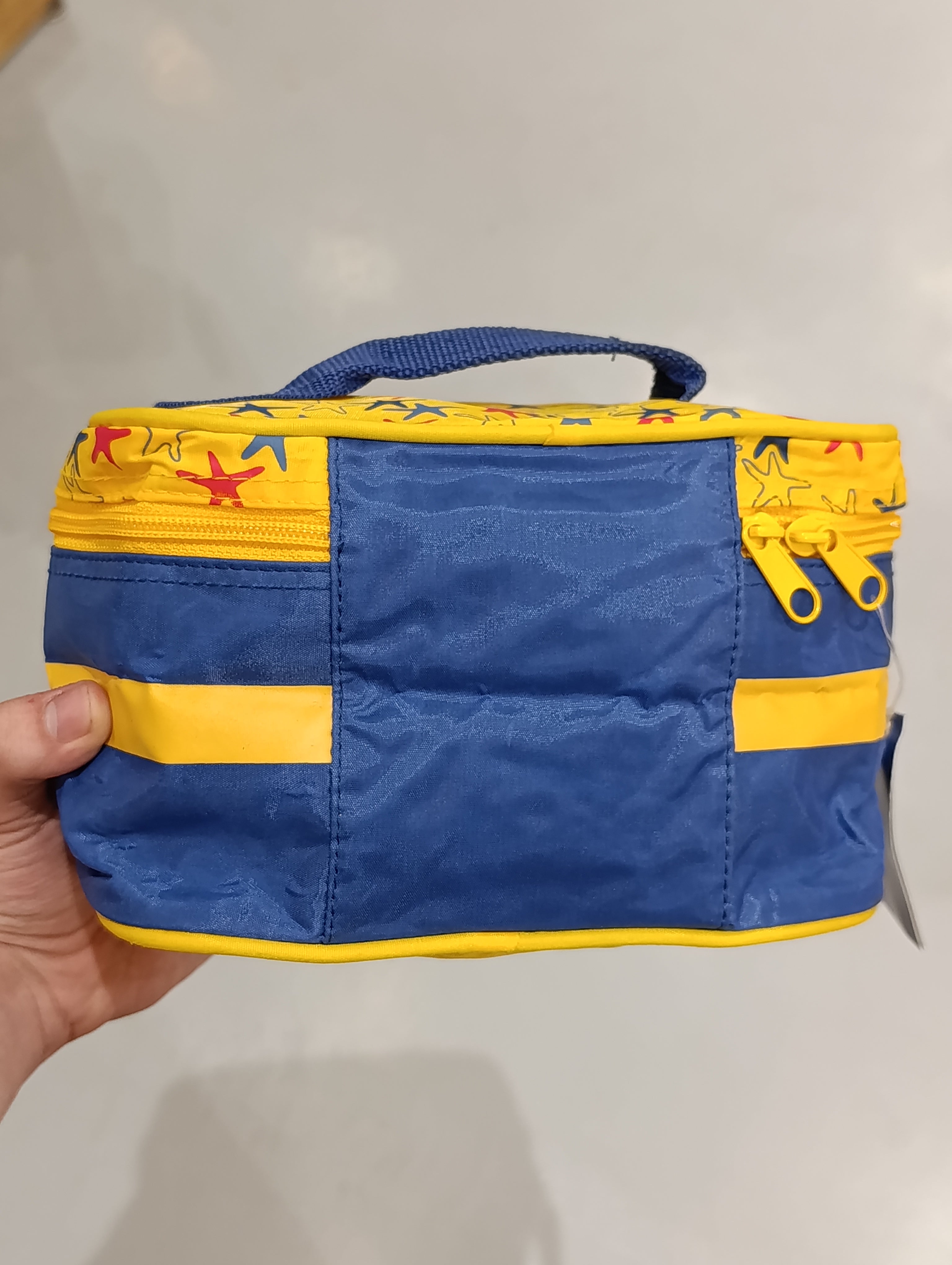 Cute Kids' Cartoon Print Lunch Bag – Yellow & Blue