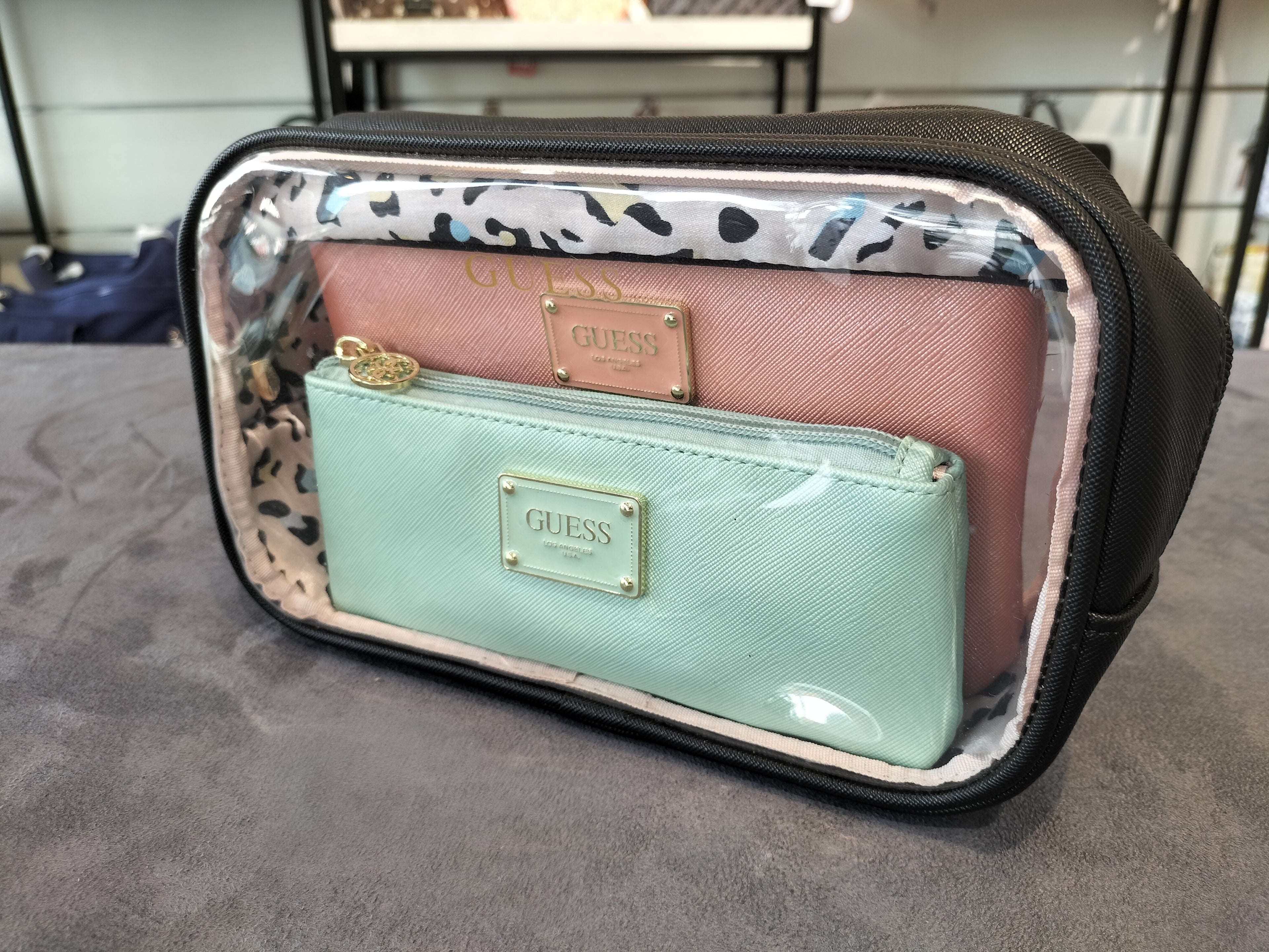 Guess Bahia Accessories 3-in-1 Cosmetic Set - Mint Green and Peach