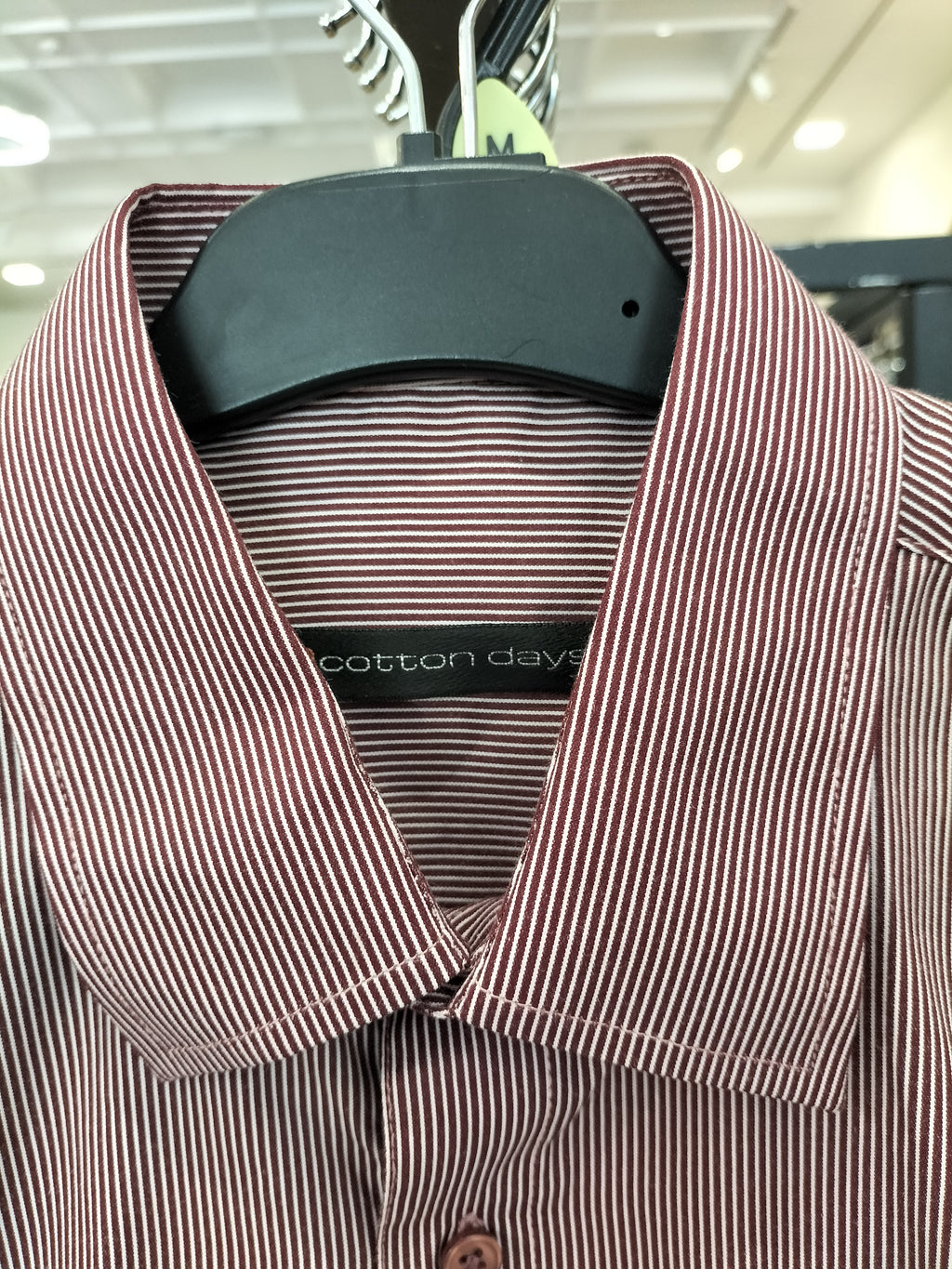 Cotton Days Maroon Dress Shirt with White Lines