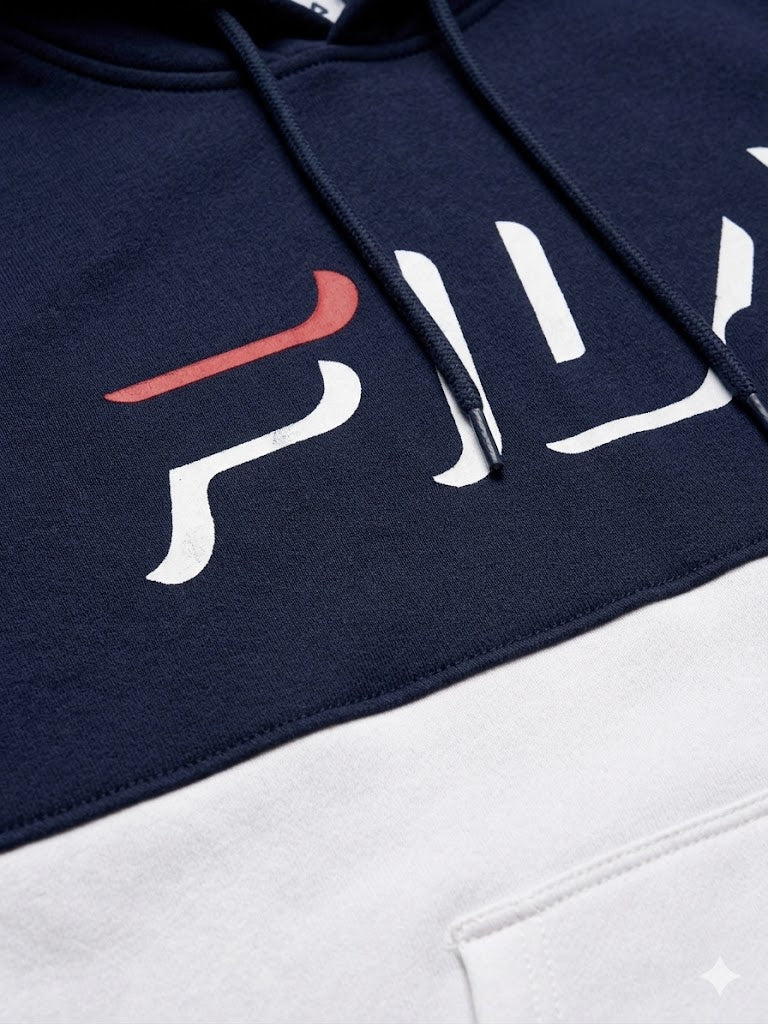 سترة بغطاء للرأس من FILA Maeryn 'أزرق كحلي / أبيض' مطبوعة - (SM21B806-410)