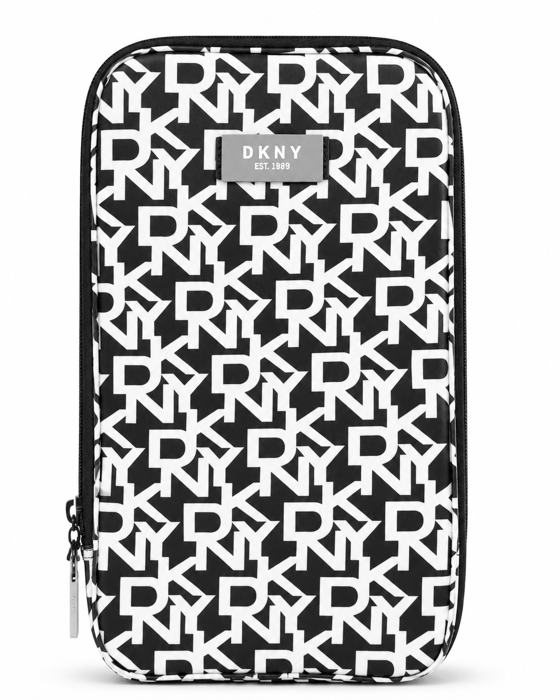DKNY style da050ss3 signature zipper shoe bag Black/ white