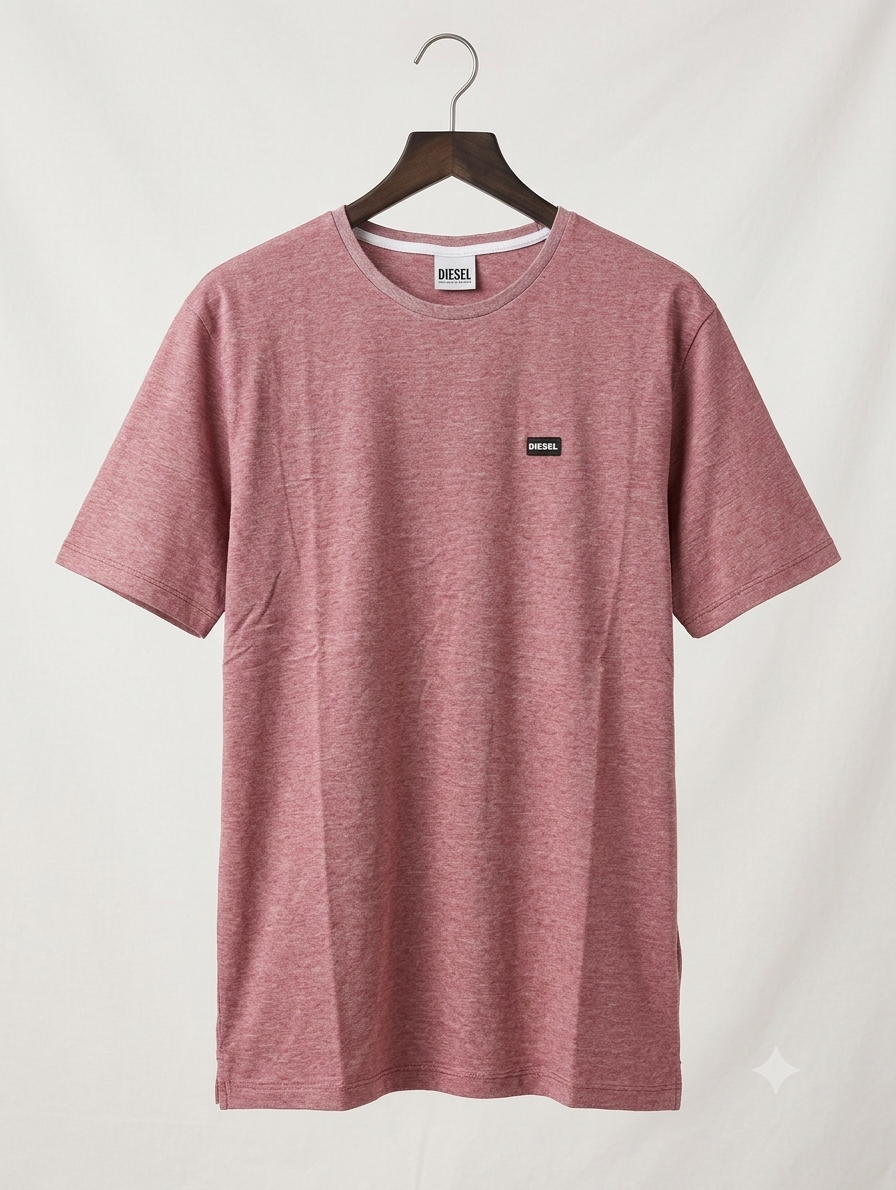 Diesel Men's Heather Pink Small-Logo T-Shirt