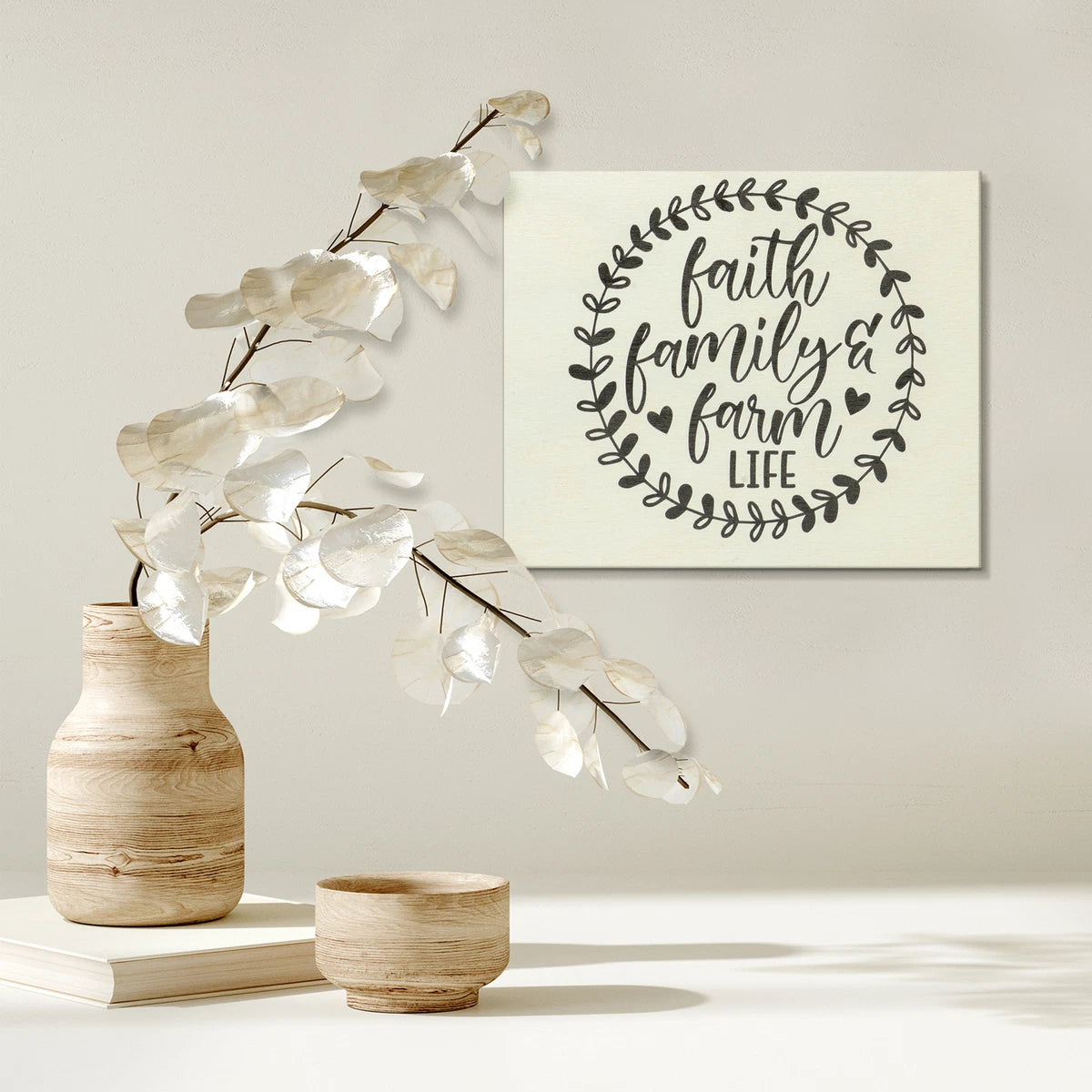 JennyGems Faith Family Farm Life Wooden Sign Decor