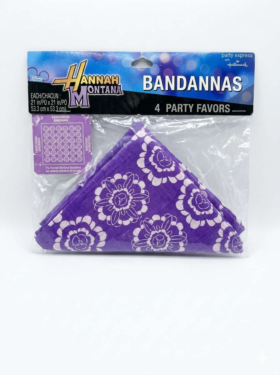 Hannah Montana 4 Party Favors Bandannas - Party Supplies