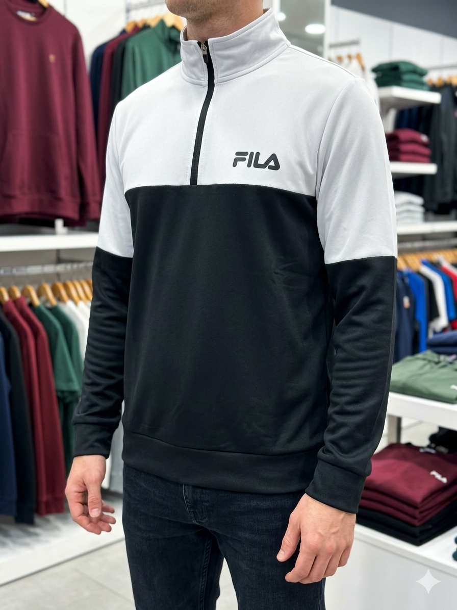 FILA Men's Circuit Performance 1/2 Zip 'Black & White' - (FM211138-001)