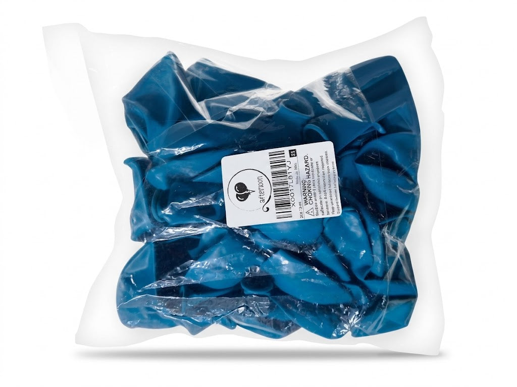 Cyan Colored Latex Balloons - 60pcs Pack