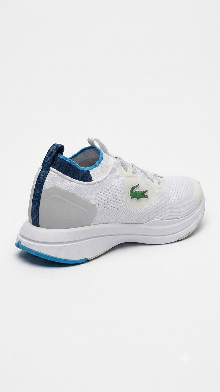 Lacoste Men's White Knit Running Shoes