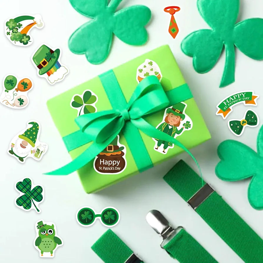 32PCS St. Patrick's Day Stickers - Shamrock Stickers for Kids