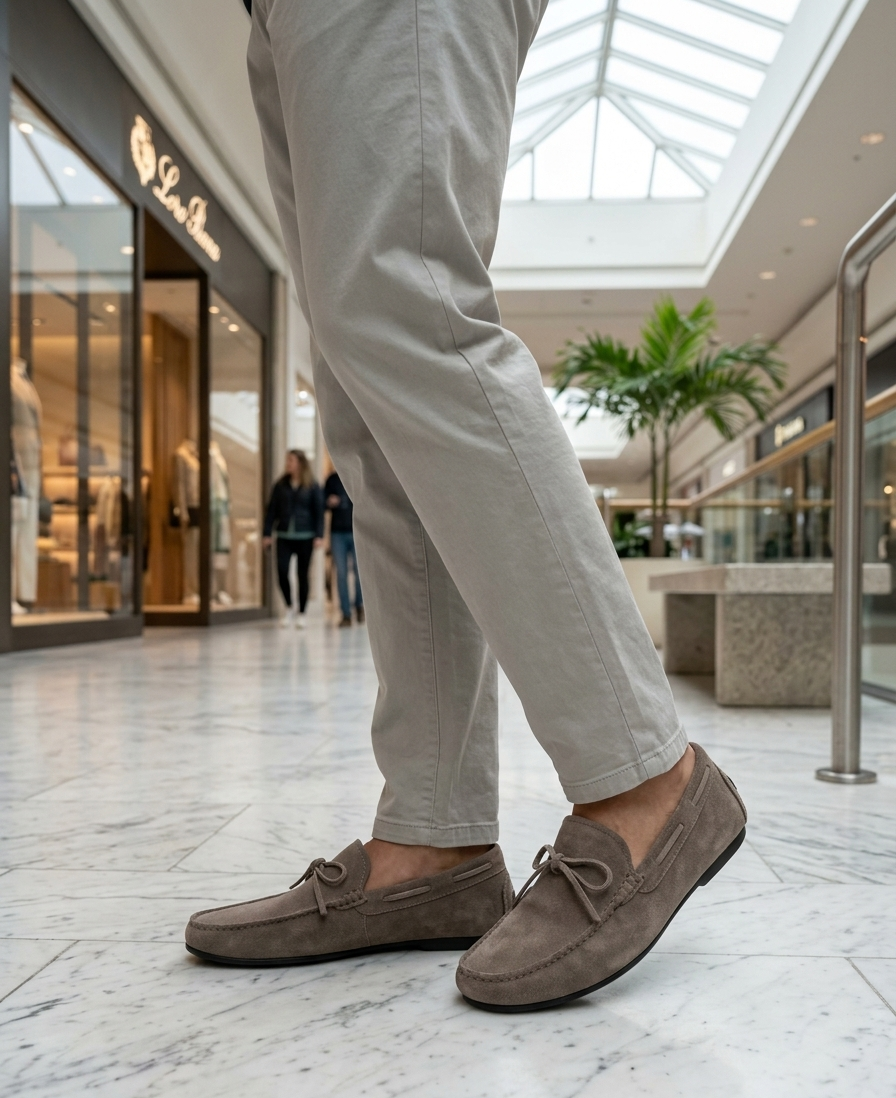 Massimo Dutti Suede 'Taupe Grey' Men's