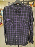 Chizzle Flannel Shirt with Black and Purple Checker Pattern