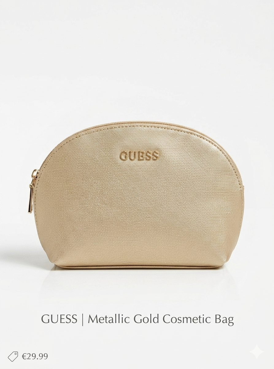 GUESS Metallic Gold Cosmetic Bag PWRIANP0170