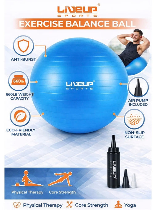 Liveup EXERCISE Gym Ball, 75 Cm Diameter, purple color