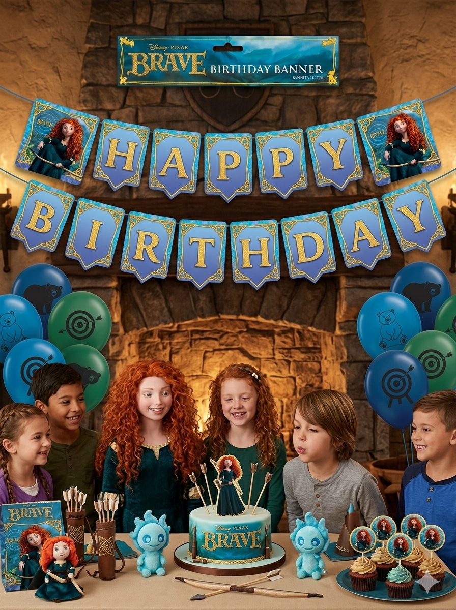 Disney Brave Birthday Banner - 8.42 FT Long / 2.56m
